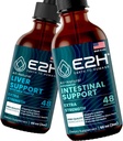 E2H: Suplemen Dukungan Hati dan Dukungan Intestinal Tingkat Lanjut: Vegan, Non- GMO - 2 Fl Oz Masing-masing (4 Fl Oz Total) - Bundle