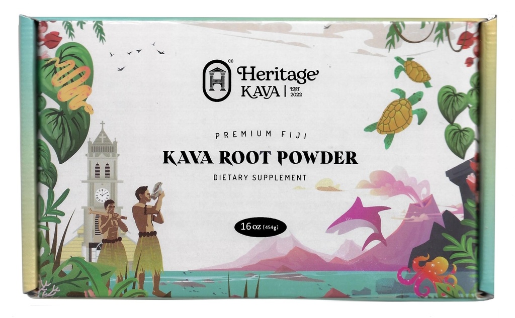 Premium Fiji Noble Kava Root Powder 16 Oz / 1LB
