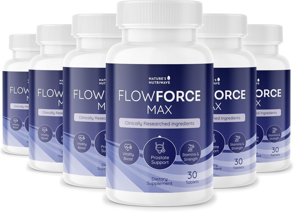 FlowForceMax Herbal Supplemen - Tanaman Alam - Berdasarkan Formula Mula dengan Ekstrak Saw Palmetto 124; 30 Tablet Chewable, 6 Bulan, Dibuat di AS