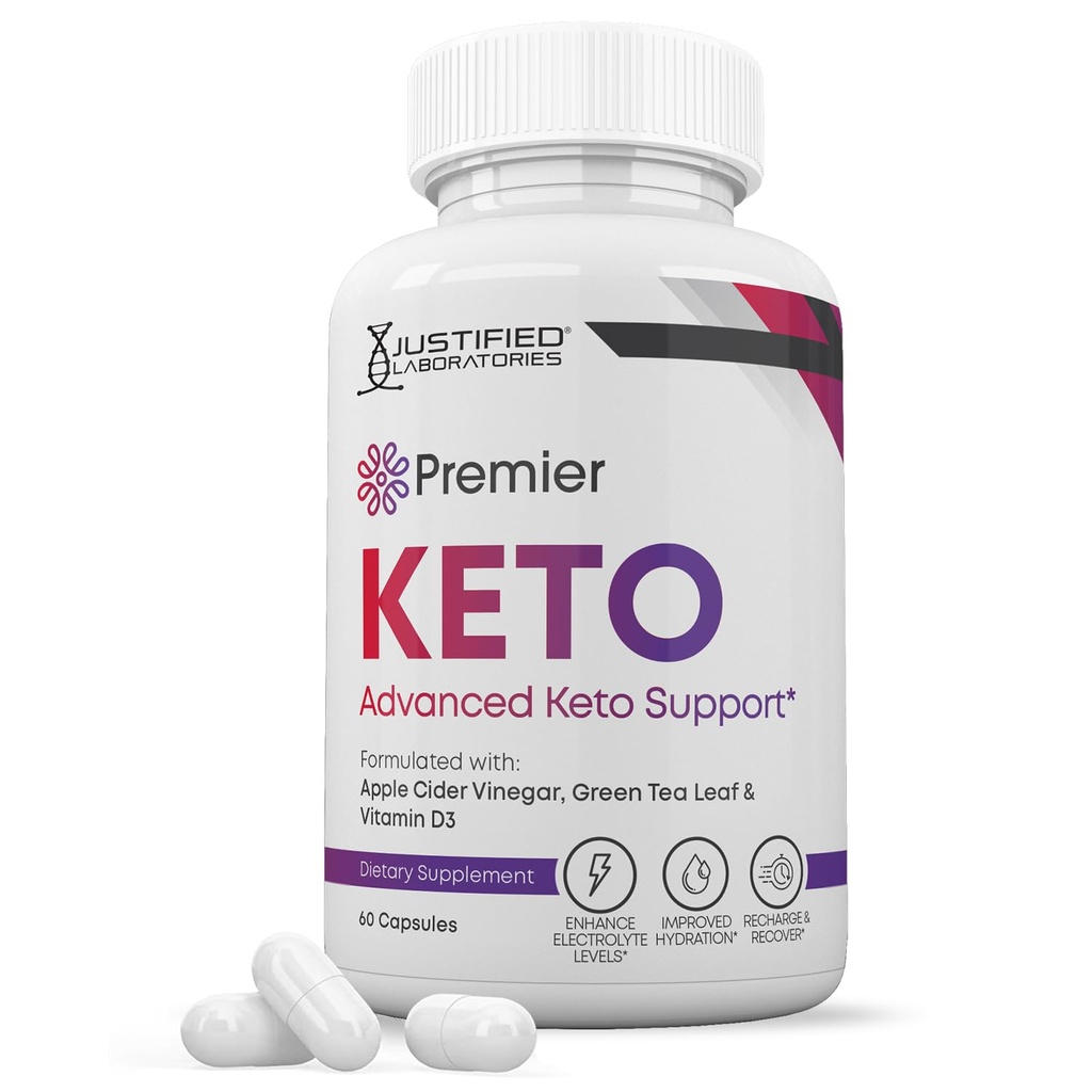 Premier Keto ACV Pil 1275MG Keto Dukungan Alternatif untuk Gummies Diatur dengan Apple Cider Extra Virgin Zaitun Powder Green Tea Leaf 60 Capsules