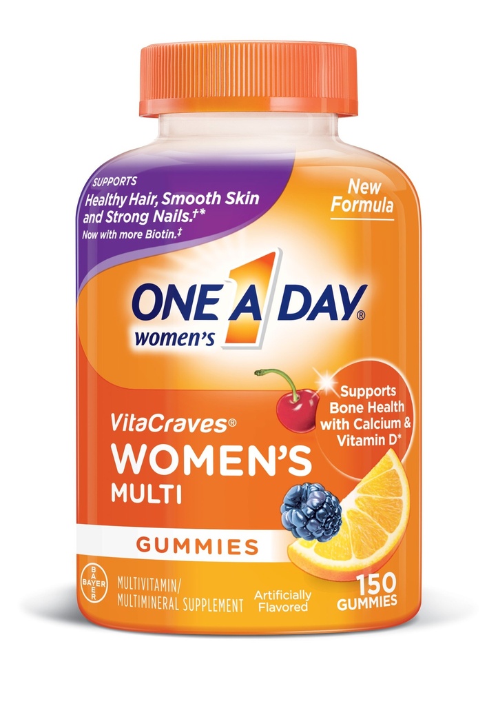 Satu hari Multivitamin, Suplemen Wanita dengan Vitamin A, C, E, B1, B2, B6, B12, Biotin, Kalsium dan Vitamin D, 150 menghitung