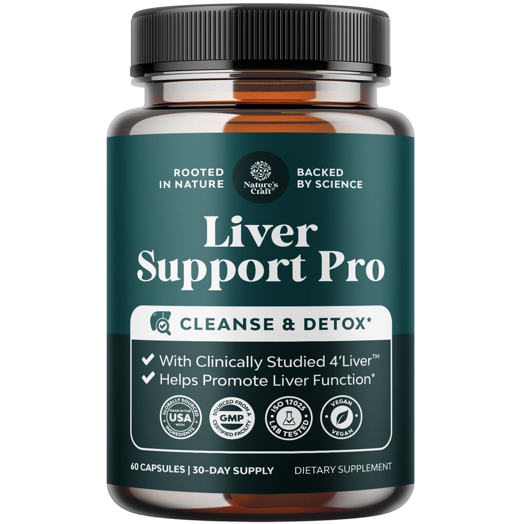 Tambahan Dukungan Pro Liver - 2X Lebih Efektif dari Milk Thistle - Advanced Liver Health Supplement With Clinically Test 4' Liver Cleanse Detox & Repair Dupport - 60 Count (Pack of 1)