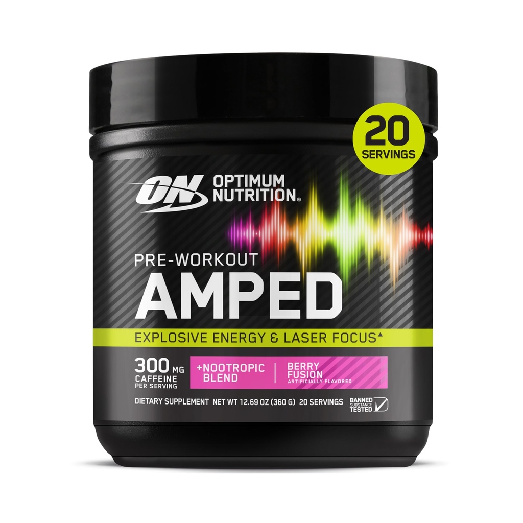 Optimum Nootropics dan 300 mg Caffeine for Energy, Berry Fusion, 20 Pelayan (Packaging May Vary)