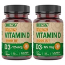 DEVA Vitamin D3 5000 IU, Sunshine Suplemen, 125 mcg dari Vegan D3, 90- Count Bottle (Paket 2)