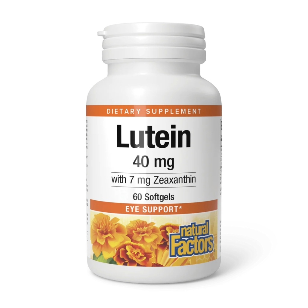 Faktor Alam, Lutein 40 mg, Dukungan Antioksidant untuk Mata Sehat dan Skin dengan Ikhxanthin, 60 Softgeels
