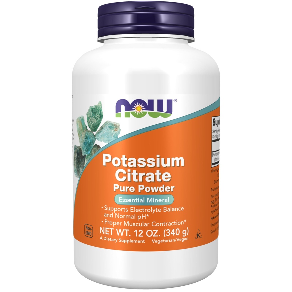 Sekarang suplemen Makanan, Potasium Bubuk Citrate, Menyediakan Keseimbangan Elektrolyte dan pH Normal *, Estial Mineral, 12- Ounce