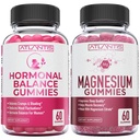 Keseimbangan Hormonal & Magnesium untuk Kram Otot, Gummies PMS Leviate Bloating & Mood, Magnesium Membantu Mencegah Kram & Proms Muscle - 60 Vegan Gummies Per Botol