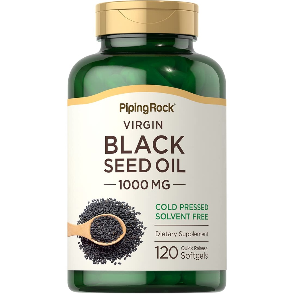Piping Rock Black Seed Oil Softgel Capsules 124; 10000mg 124; 120 Pil 12.4; Cold Press Suplement Atter.