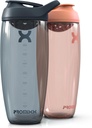 Prox Pursuit Protein Shain Shaker Bottle (32 oz) - Silent No-Ball Mixer, Leak- Providence Lid, BPA / BPS & Phthalate- Free ECOZEN - Easy- Clean Shaker Cup for Protein Shakes, Pre & Postout Smoothies