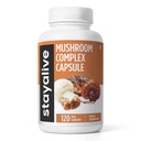 Kompleks Mushroom ALVE, 1000mg, 6-1 Mushroom Tambahan w / Lions Mane, Reishi, Chaga, Cordyceps, Maitake dan Turkey Extract Quoder, 120 Vegan Pil, Non-GMO & Gluten Free Herbal Capsules