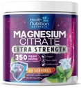 Suplemen Citrate Magnesium 350mg - Powder Citrate Magnesium Minum Mix Tanpa Rasa - Mag Citrate & Aquamin Suplemen Bone, Heart & Muscle Dukungan, Sugar Free, Gluten Free, Vegan - 60 Servings