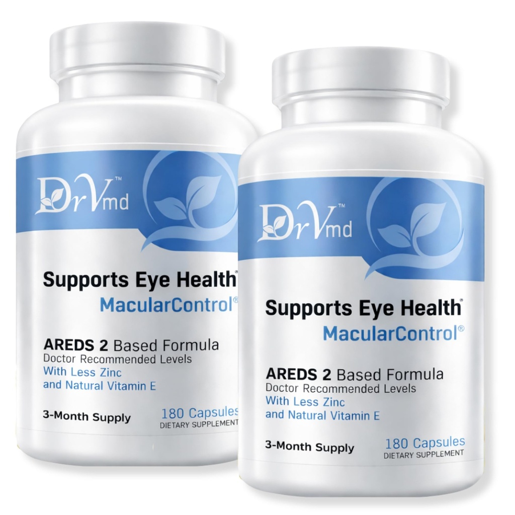 Kontrol Macular AREDS 2 Eye Vitamin + Lutein 10 mg + Oraxanthin 2 mg, 25mg Zinc, Vitamin C & Natural E - Dokter Formulation Eye Dukungan (360 Kapsul) 6 Bulan Suppply