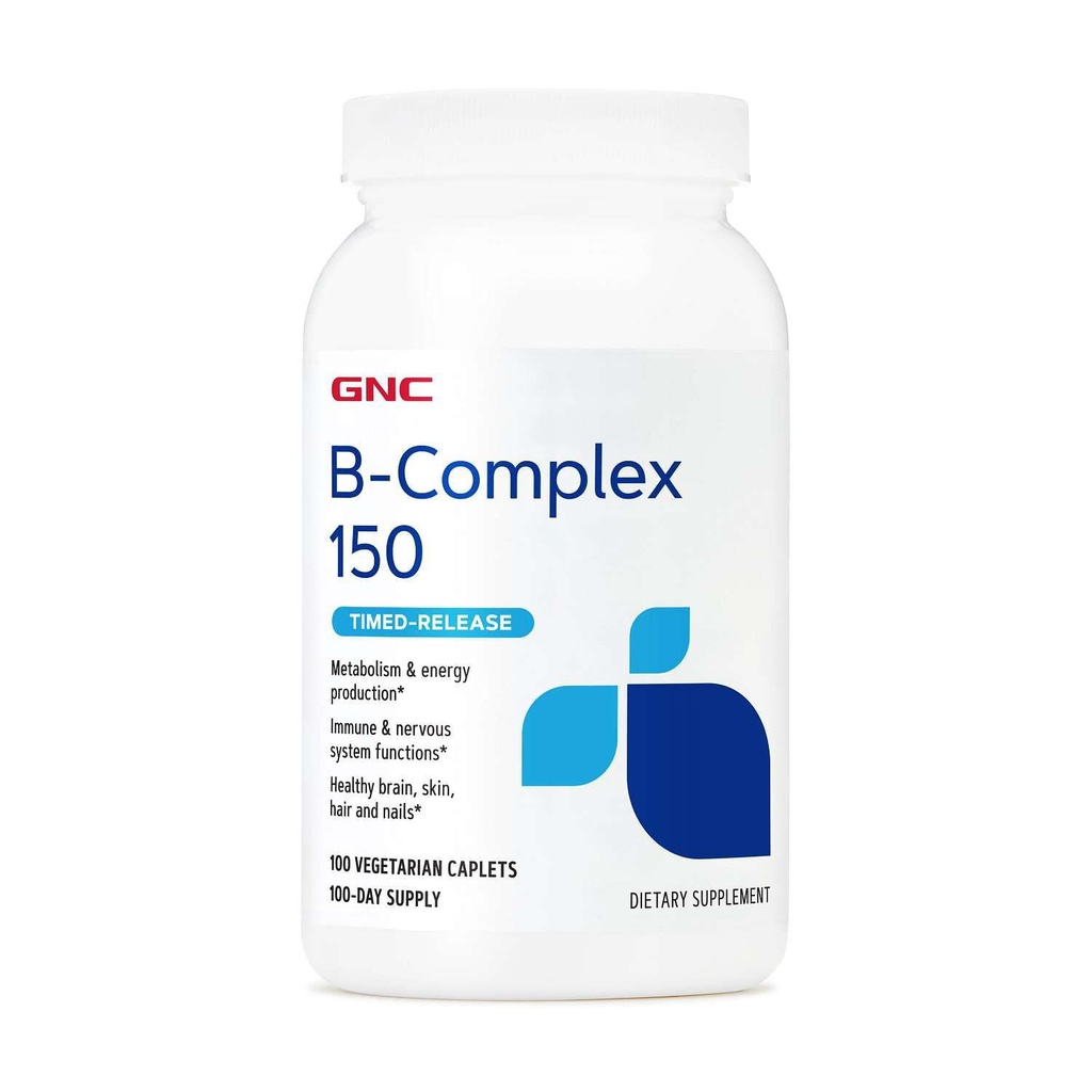 GNC B-Complex 150, Metabolisme & Produksi Energi, Timed- Rilis, 100 Cacah