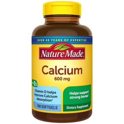 Nature Made Calcium 600 mg Dengan Vitamin D Liquid Softgels 100 ea (Paket 2)