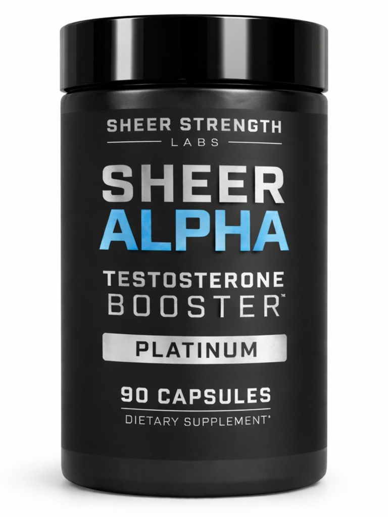 Sheer Strongest Labs Testosterone Booster T-Booster for Men - Clinical Backed Dose, Strongest Formula - Made in USA - Premium Blend of Fadogia Agrestis Tonkat Ali dan Shilajit. 30 Hamba
