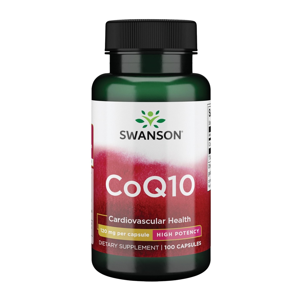 Swanson CoQ10 - Membantu Perlindungan Kesehatan Jantung, Dukungan Energi, & Aids Overall Cardiovascular System Kesehatan - Membantu Mempertahankan Suplemen Koenzim Q10 - (100 Kapsul, 120mg Masing-masing)