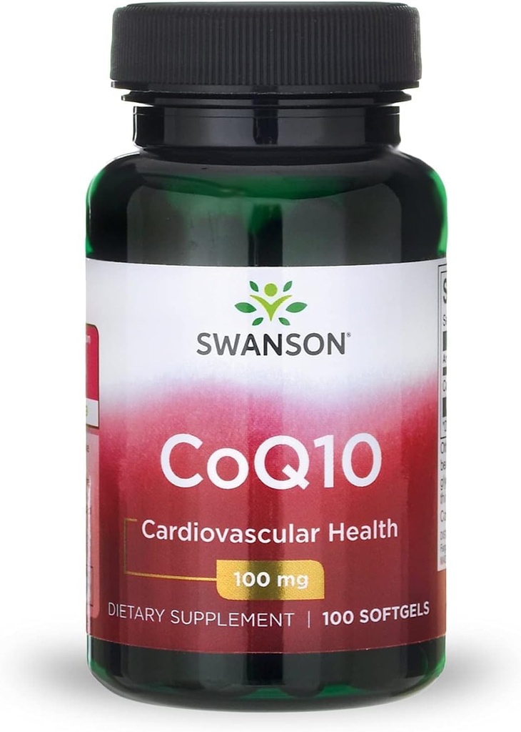 Swanson CoQ10 - Dukungan Antioksidan Energi - Koenzim Q10 Tambahan - (100 Softgels, 100mg Masing-masing)