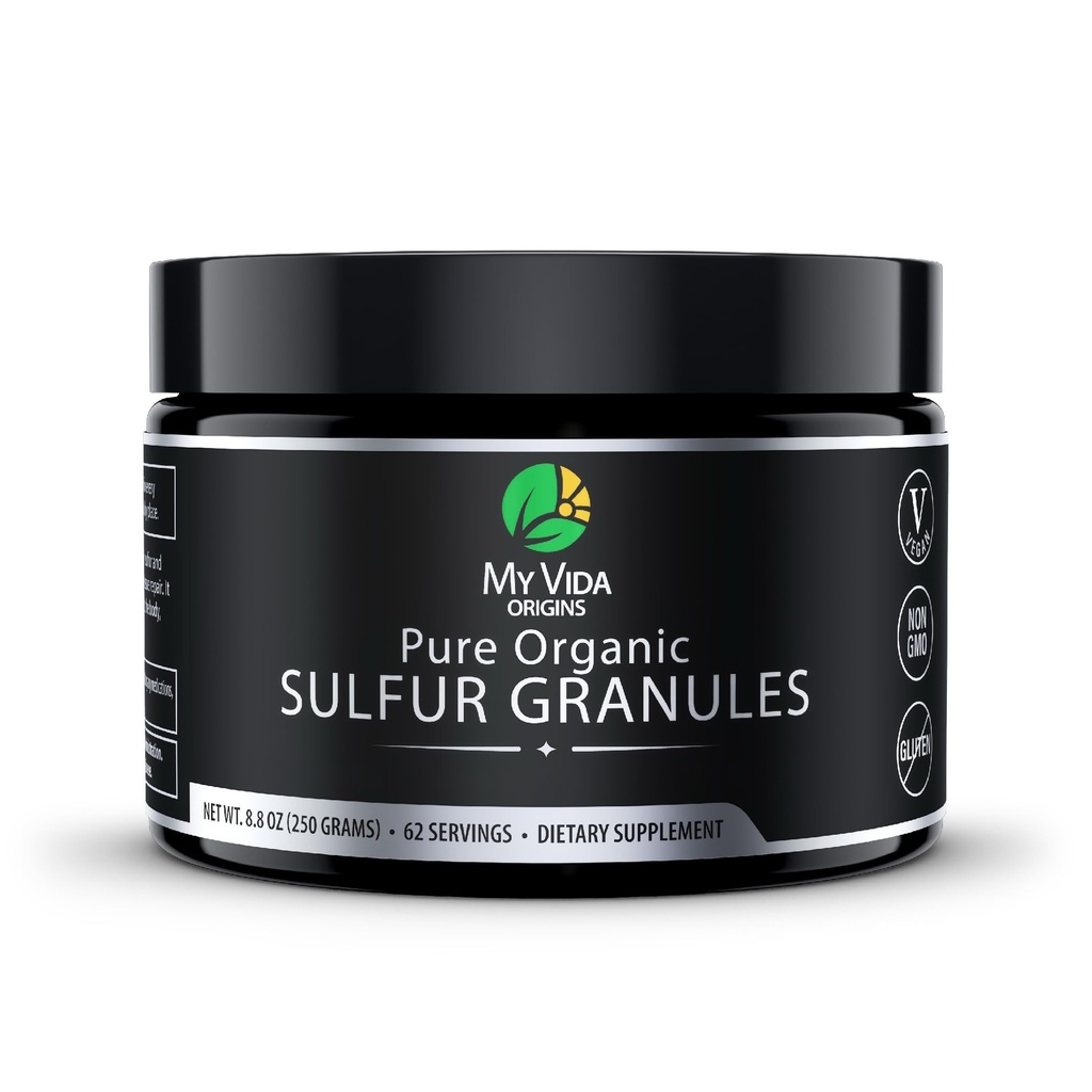 Vida Origins Pure Organic Sulfur 124; 99% Pure MSM Granules Supports Skin, Hair, & Joint 124; Non-GMO, Vegan, Gluten Free (62 Pasokan Bulan