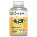 SOLARAY Magnesium Citrate 400mg - Magnesium Suplemen - Kesehatan Tulang, Muscle, Relaksasi dan Dukungan Jantung - Peningkatan Absorpsi, Vegan, Gluten Bebas, Jaminan Hari 60- Hari, 60 Pelayan, 180 VevCaps