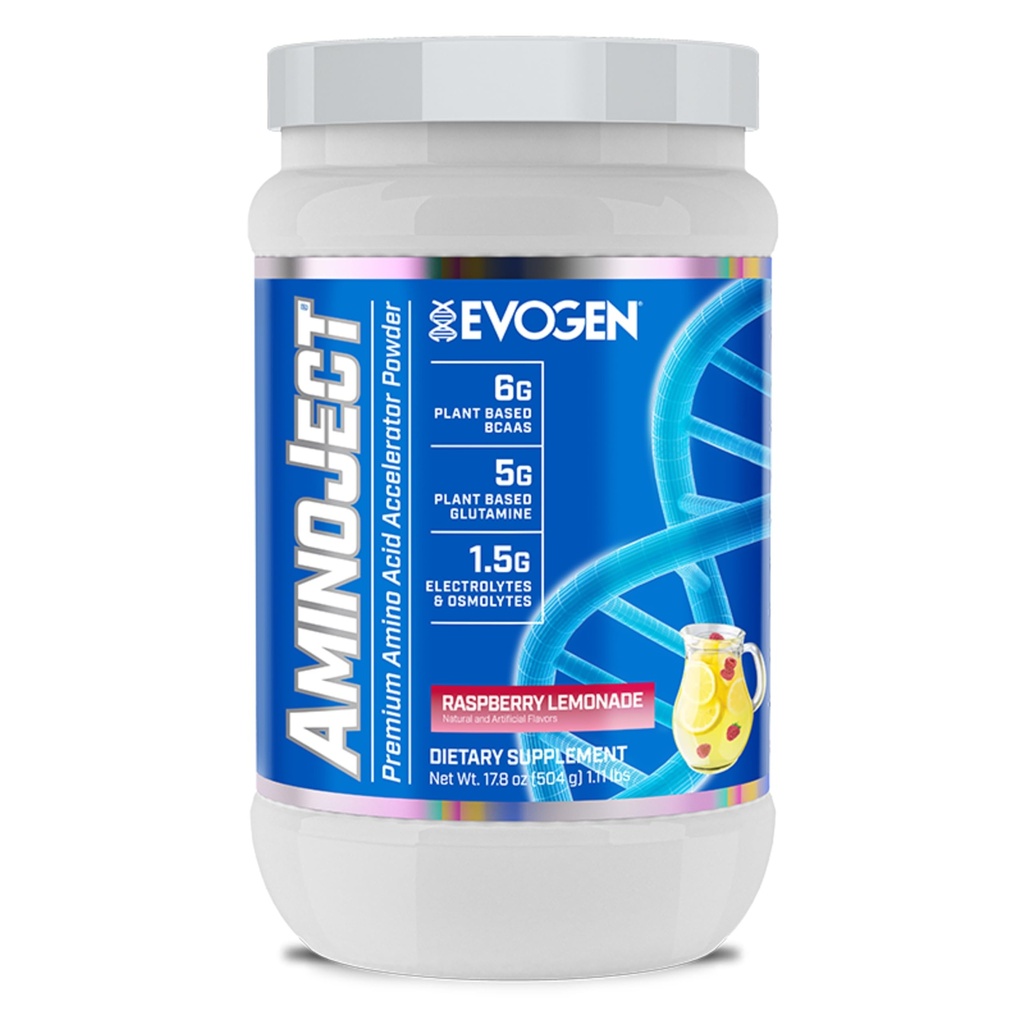 Evogen AminoJect - Premium BCAA Powder & EAA Recovery Formula dengan Electrolytes 124; Amino Acids Supplemen, Hidration, & Recovery 124; Raspberry Lemonade 124; 30 Servis