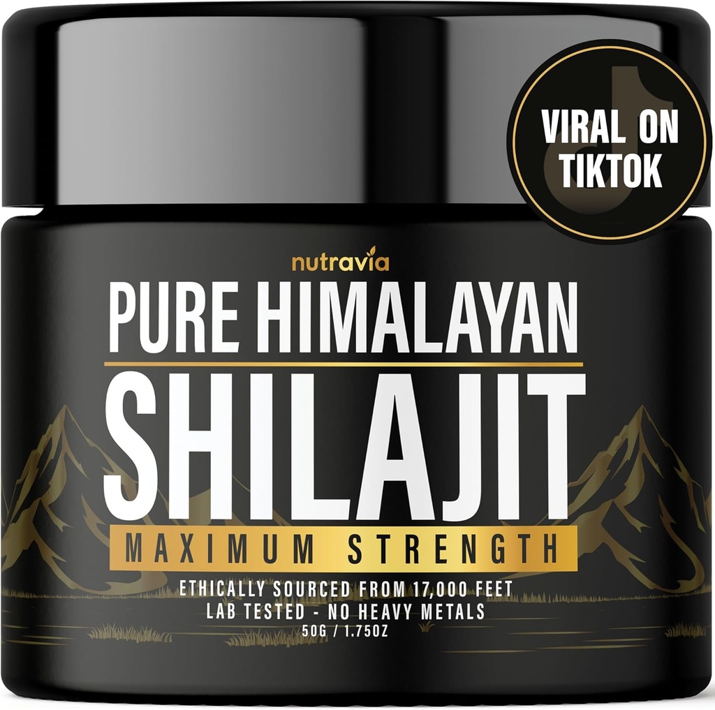 Shilajit Pure Himalaya Resin Organik - Lab Alami Autentik Diuji Formula untuk Pria, Perempuan - Tidak Ada Metal Berat - 600mg Max Kekuatan dengan 85 + Trace Minetrace Golden Grade Shilajit Tambahan (1 Pack)