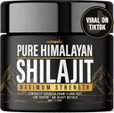Shilajit Pure Himalaya Resin Organik - Lab Alami Autentik Diuji Formula untuk Pria, Perempuan - Tidak Ada Metal Berat - 600mg Max Kekuatan dengan 85 + Trace Minetrace Golden Grade Shilajit Tambahan (1 Pack)