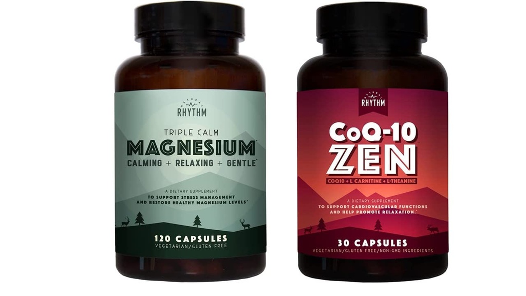 Natural Rhythm Cardio Calm Bundle - Triple Calm Magnesium 150mg, 120 Capsules + CoQ10- ZEN (Coenzim Q10 + L- Carnitine + L- Theanine), 30 Capsules