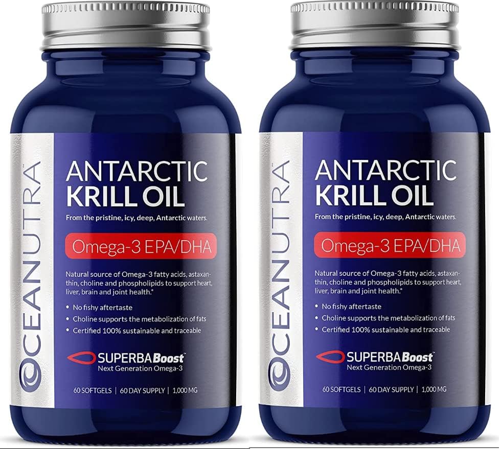 100% Murni Krill Oil 1000MG 120-Day Menyediakan Kekuatan Ganda 56% Phospholipids Astaxanthin Supernarctic SuperbaBoost Omega 3 EPA DHA Heart Skin Care, Third Party Tested, No Fish Oil