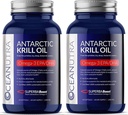 100% Murni Krill Oil 1000MG 120-Day Menyediakan Kekuatan Ganda 56% Phospholipids Astaxanthin Supernarctic SuperbaBoost Omega 3 EPA DHA Heart Skin Care, Third Party Tested, No Fish Oil