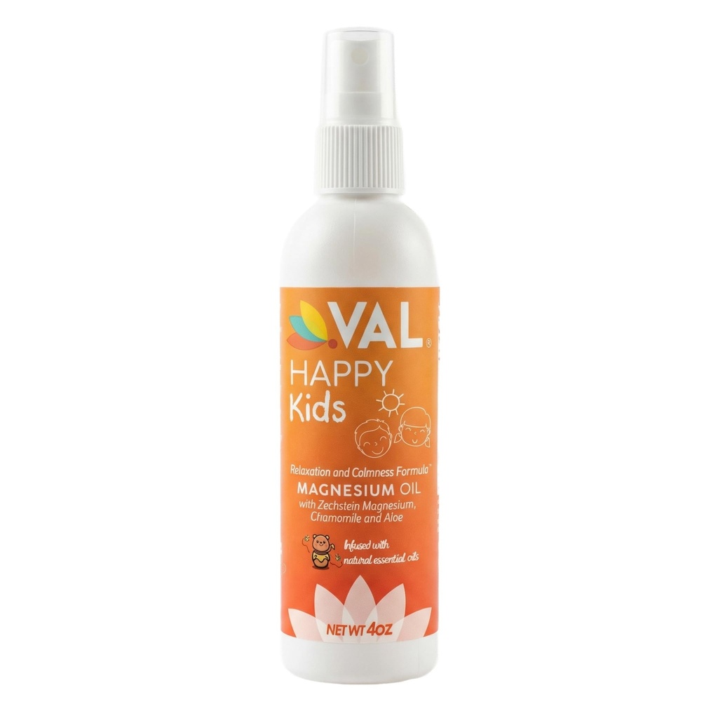 VAL Kids Magnesium Oil Spray - Natural Bedtime Calm & Mood Dukung 124; Zechstein Magnesium, Chamomile & Aloe Loone 124;