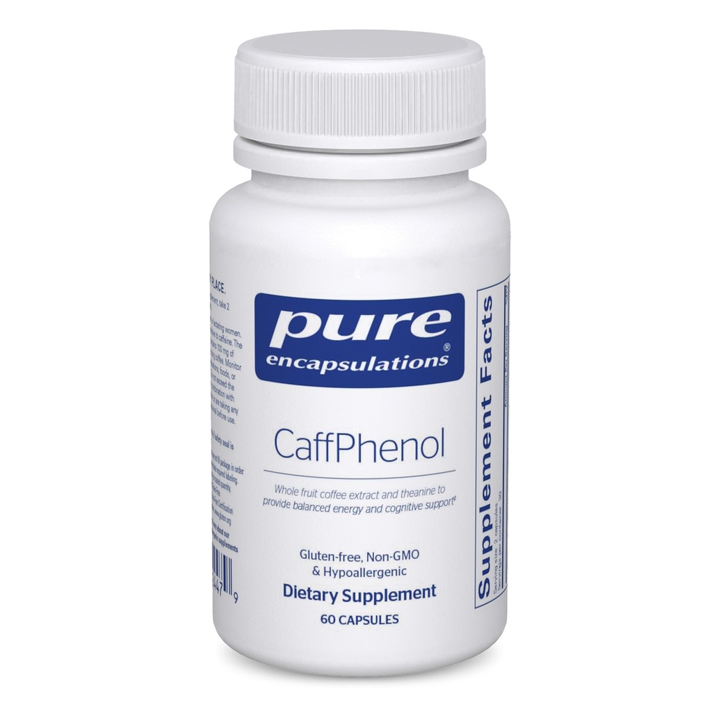 Encapsulasi Murni CaffPhenol 124; Whole Fruit Coffeeberry Extract dan Theanine untuk Menyediakan Energi dan Kognitive Dukungan 124; 60 Capsules