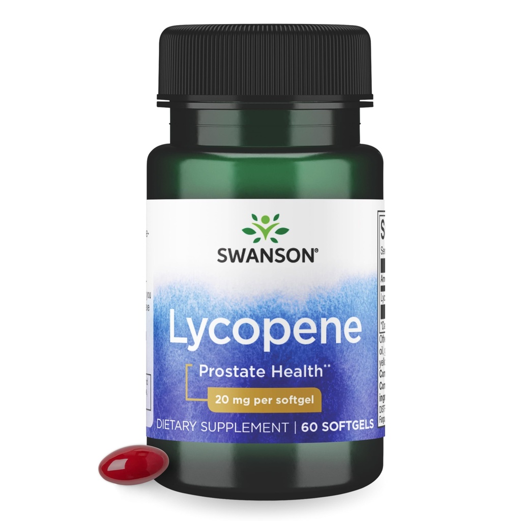Swanson Lycopene-Natural Men 's Supplemen Memproyeksikan Prostat & Heart Health, Mendukung Tekanan Darah Dalam Jangkauan Normal (60 Softgels)