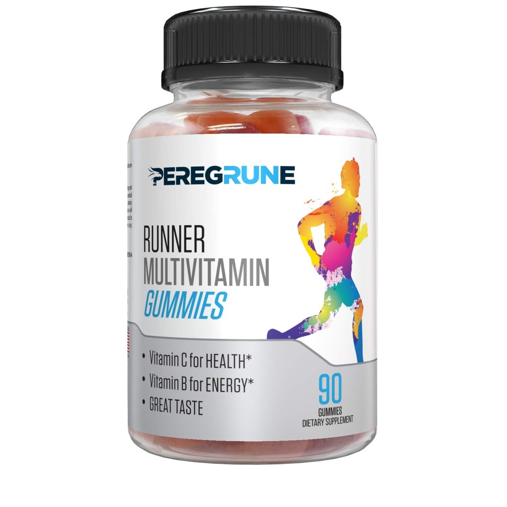 Runner Multivitamin Gummies - Daily Vitamin for Running with Vitamin A, C, D, E, and B Complex - 50% Minus - Antioksidants, Endurance, and Energy Gummy - Cerdened Running Sup