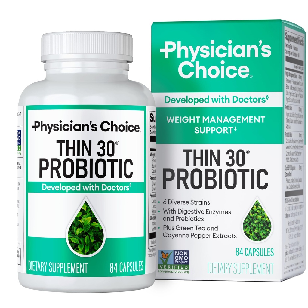 Produksi Pilihan Dokter untuk Manajemen Berat & Bloating - 6 Strain Probiotik - Pregorie- Bahan Kunci Cayenne - Mendukung Kesehatan Gut - Berat Manajemen Perempuan & Pria - Teh Hijau - 84 CT