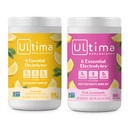 Ultima Replenisher Electrolite Powder Mix Bundle - Sugar Free - Limun dan Pink Lemonade, 90 Serbuk Hidration - 6 Key Electrolytes dan Trace Minex- Keto Friendly, Non-GMO
