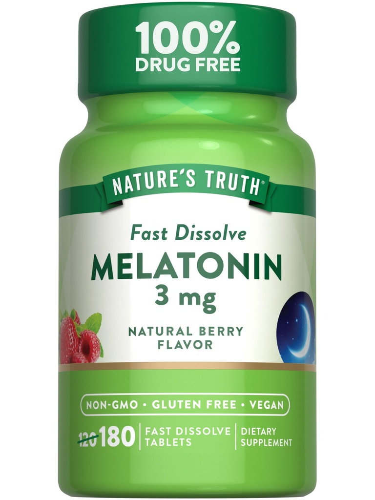 Nature 's Truth Melonaut di Tablet Dissolve Cepat 3mg.