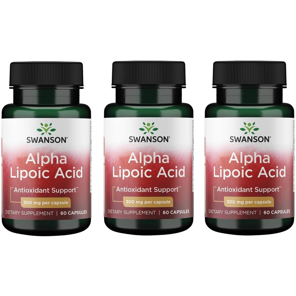 Swanson Alpha Lipoic Acid - Antioksidant Activity Suplement - 300 mg 60 Capsules (3 Pack)