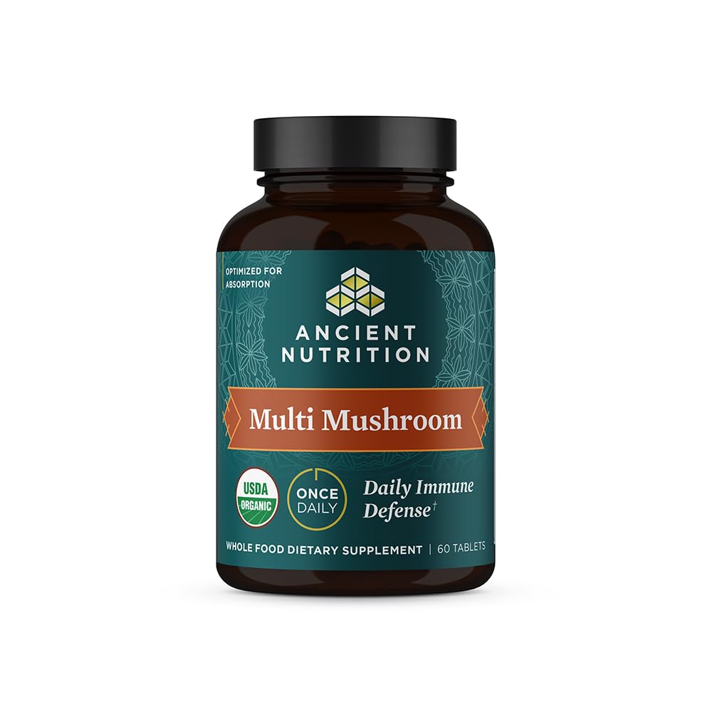 Suplemen Mushroom Nutrition Kuno, Mashroom Organik Multi Dukungan Tablet, Mendukung Respon Stress, Gluten Bebas, Paleo dan Keto Friendly, 60 Count