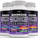 Suplemen Magnesium Baru - Terkuat Glycinate Citrate Malate Oxide Tadrate Aspartate Gluconate Oprour & Mag Chloride Manganese Bone Health dan Kekuatan Tulang, Persediaan Bersama-270