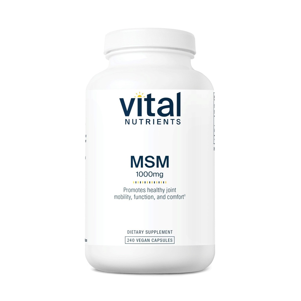 Nutrients Vital - MSM 1000 mg - Bentuk Alam dari Sulfur Organik - 240 Kapsul