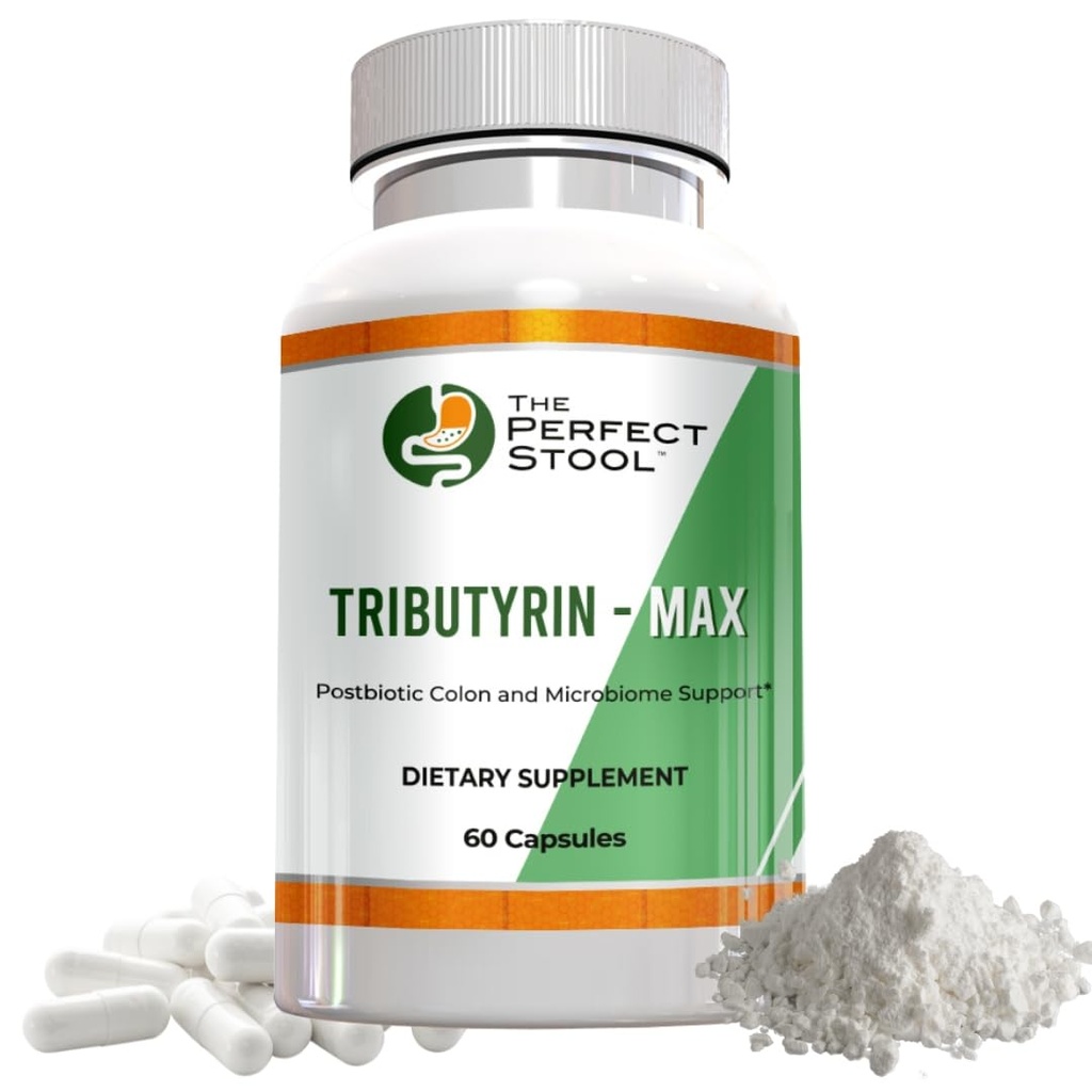Tributyrin- Max Postbiotic Butyrate Suplement; Bloating, Gas and Leaky Gut Support; Perfect, Clean Lap Poops; 750 mg Entiic Kapsules; 3rd Party Tested Gluten / Dairy- Free