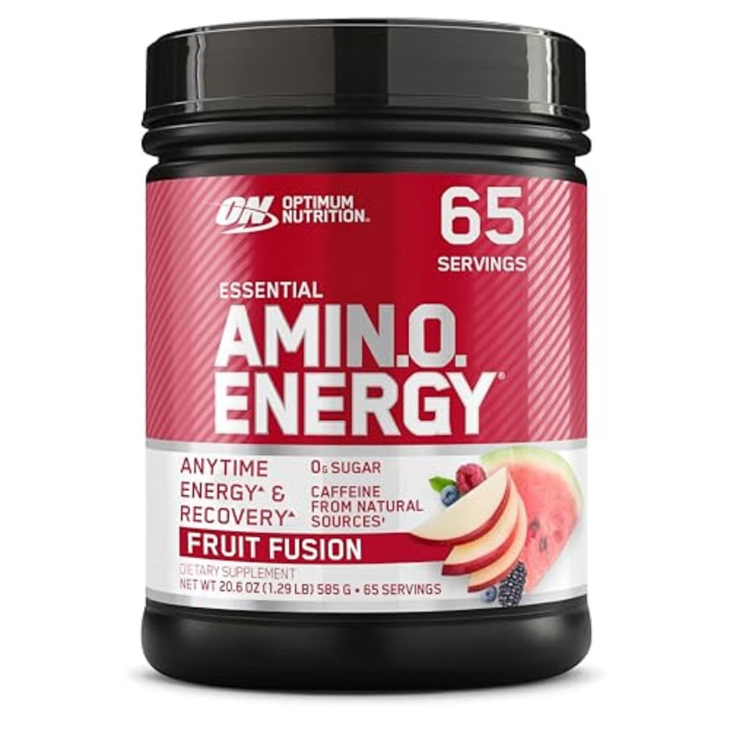 Optimum Nutrition Amino Energy - Pre Workout with Green Tea, BCAA, Acids, Keto Friendly, Green Coffee Extract, Energy Powder - Fruit Fruit, 65 Servings (Packaging May Wary)