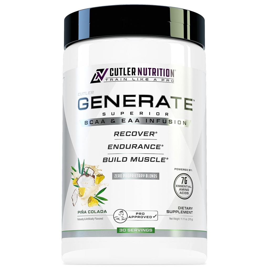 Chitler Nutrition Hasilkan EAA dan BCAA powder: Best Branched Chain Acids Suplemen dengan Estile Amino Acids, 5g BCAAs, 2g EAS untuk Lean Muscle Mass 124; Pina Colada, 30 Servis