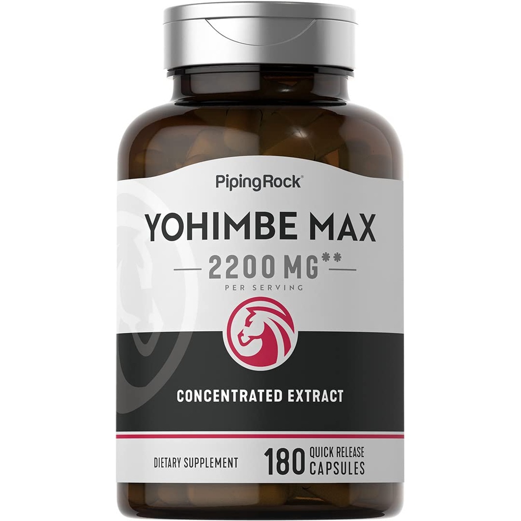 Piping Rock Yohimbe Suplemen untuk Pria 124; 180 Capsules 124; Max konsentrasi Ekstraksi 124; dengan Pausinystalia Yohimbe Yohimbe; Nun-GMO, Gluten Free Suplemen
