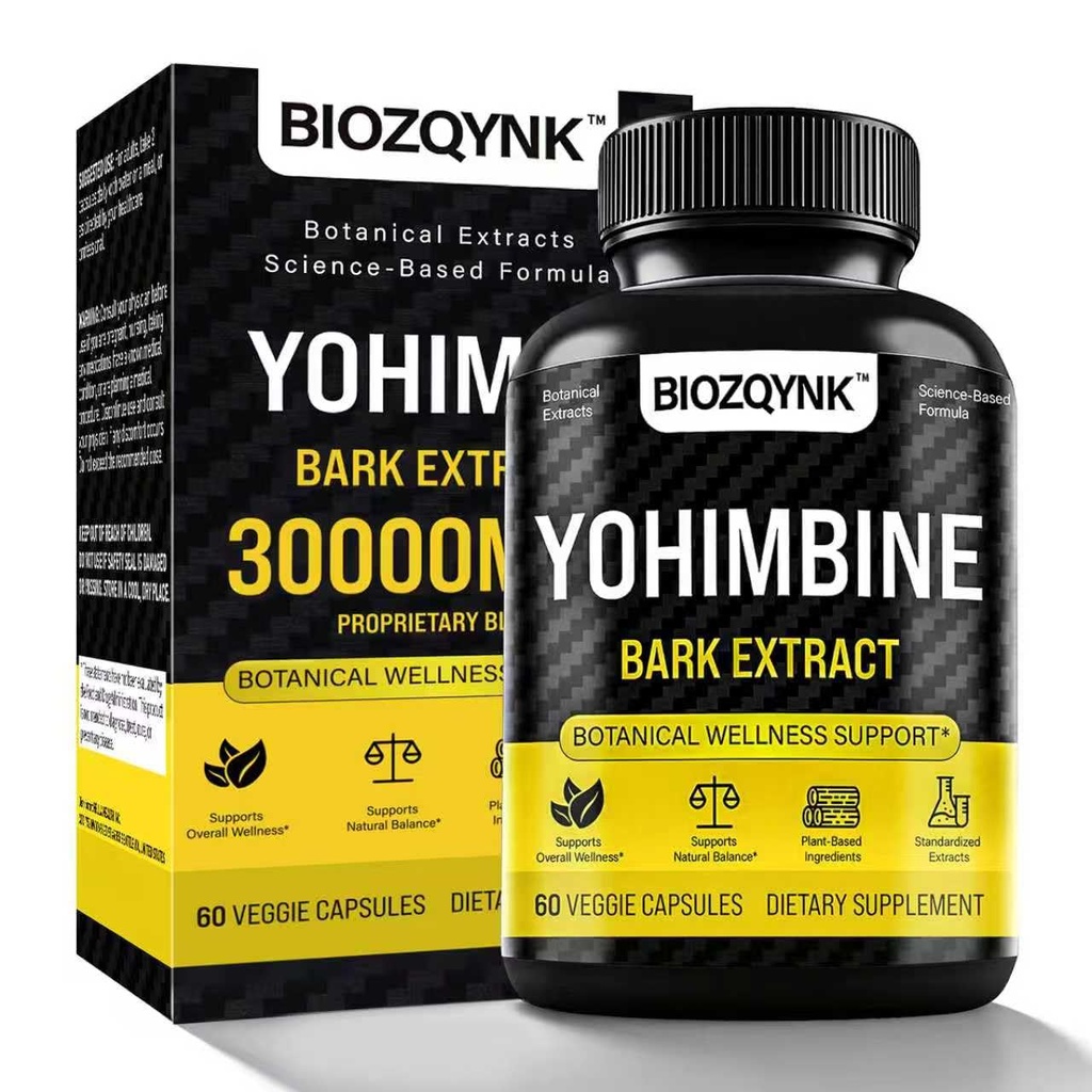 Vitalitas Botani Formula - Yohimbe Ekstraksi + Muira Puama + Maca Root + Black Pepper & Zinc - Plant-Based Blend for Daily Wellness - 60 Vegan Capsules