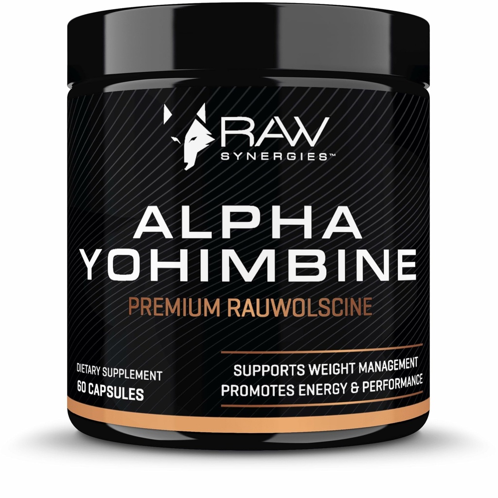 Synergies RAW Alpha Yohimbine - Support Fitness untuk Long- Lasting Energy, Alert Mind & Metabolic Health Suppport - Clean, Natural Suplemen - 60 Kapsul