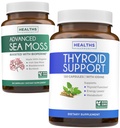 Bundle of Thyroid Dukung & Sea Moss - Sea Moss Thyroid Care Pack - Thyroid Support with Iodin (120 Caps) & Irish Sea Moss - Raw Vegan Suplement with BioPerine (Non-GMO & Organik)