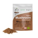 Mushroom Extract Powder - Powerful 10 Blend, Organic Lions Mane, Cordyceps, Reishi, Shiitake, Turkey Tail Mushroom Nootropic Brain Supplemen, Tenang, Fokus & Imune System Booster