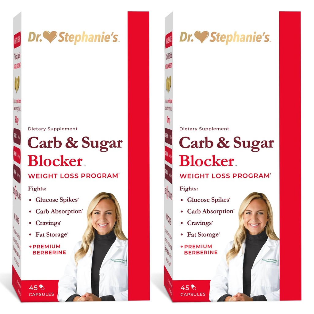 Dr. Stephanie 's Mealtime Carb & Sugar Blocker - Reduce Digested Carbs & Sugars, Stimulant- Free (2 Pack)