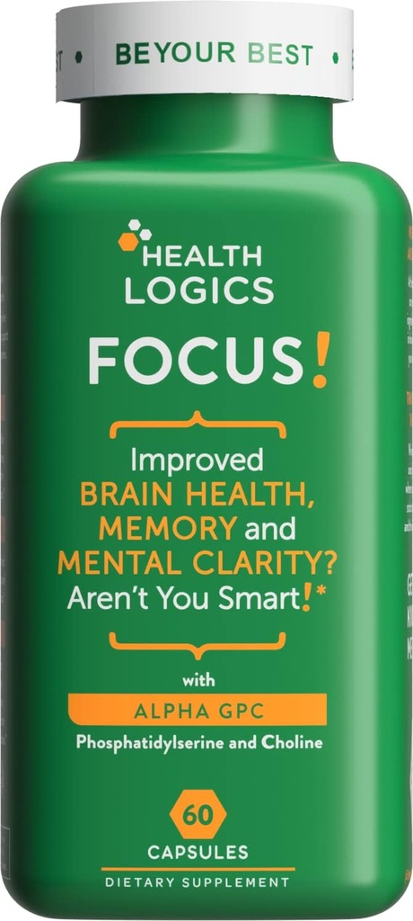 - Tambahan Otak untuk Memori, Kejelasan, konsentrasi dengan Choline, Ginkgo Biloba, Alpha GPC, Phoshatidyserine, Basopa Monnieri l 60 Capsules l Non-GMO